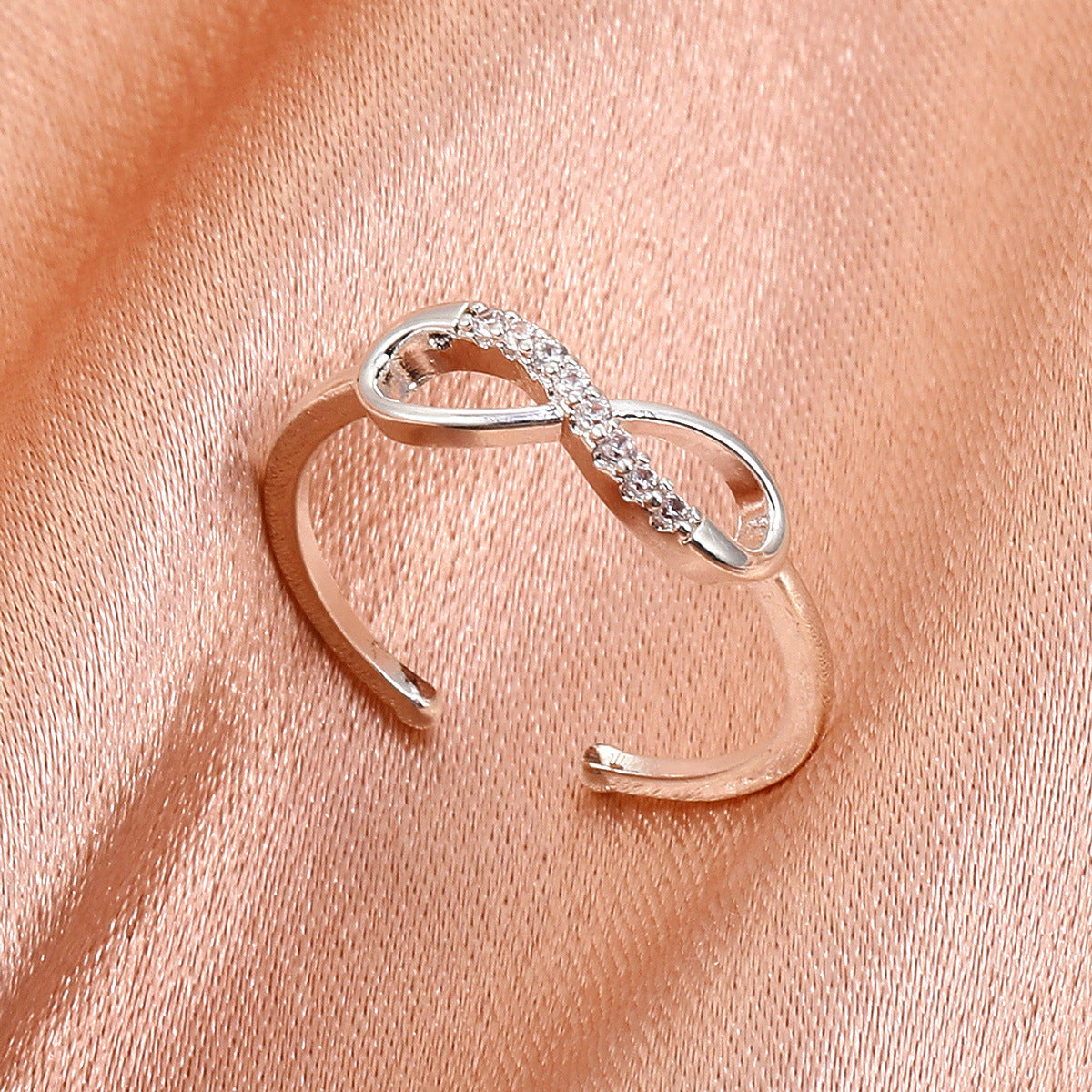 Wholesale Women' s hollow cross micro-paved zircon ring